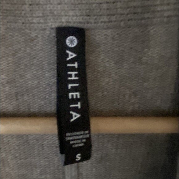 ATHLETA Spirit Wool Cashmere Wrap Open Cardigan Sweater Taupe Pockets Small - Picture 7 of 10